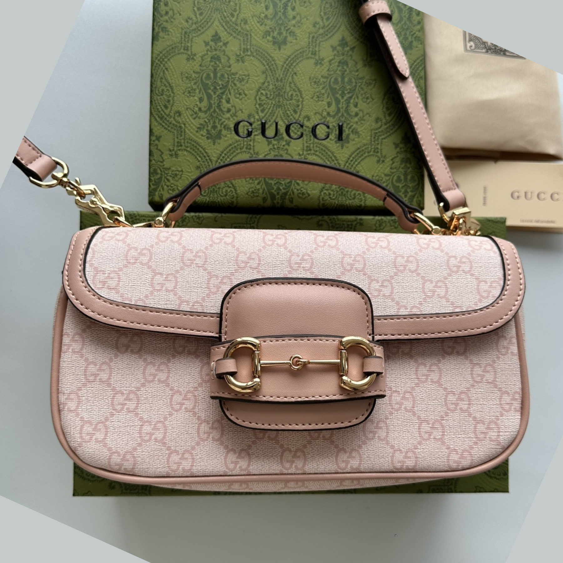 Double-G Horsebit 1955 Small Pink Shoulder Bag - Gorchic - $121.99