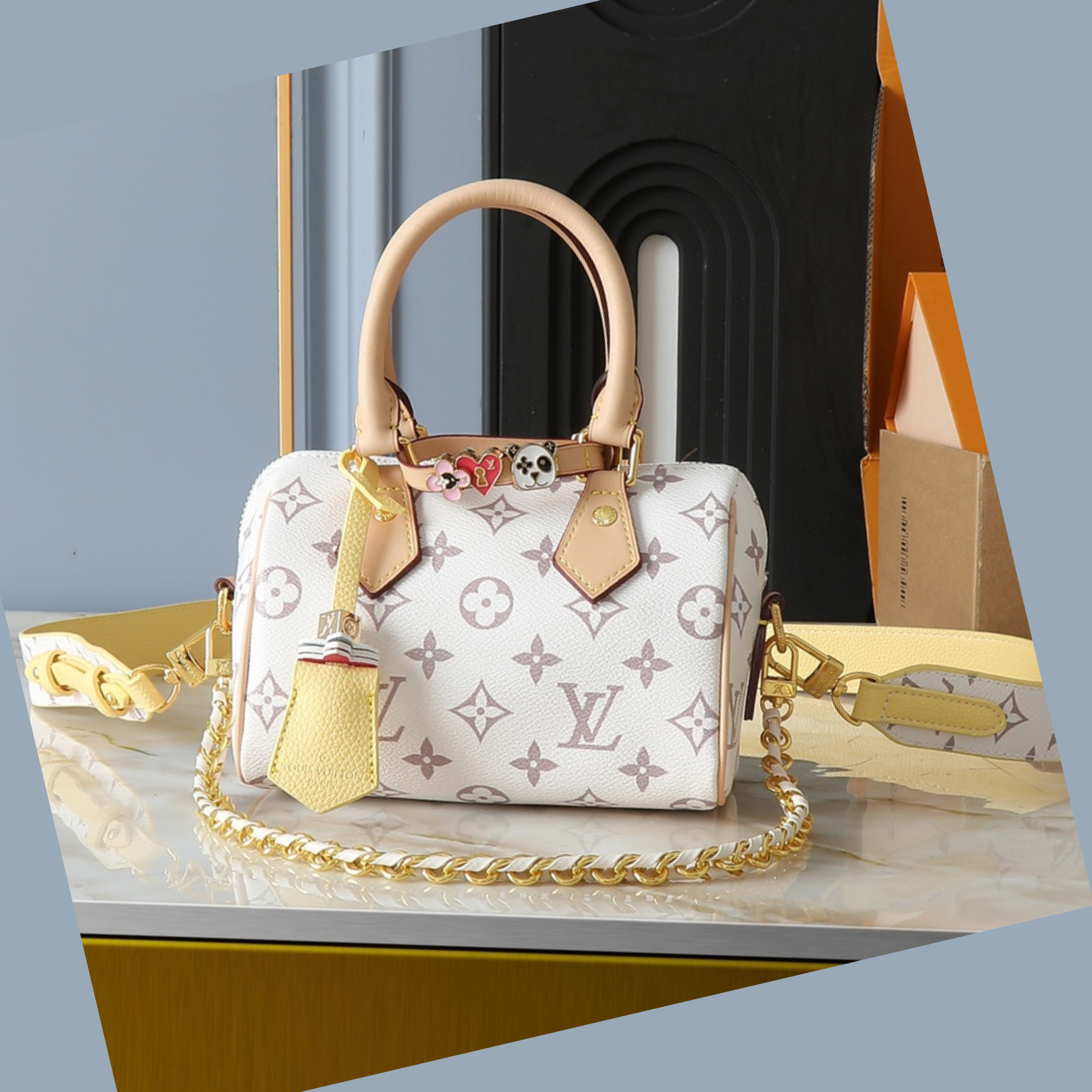 Designer Monogram Speedy 18 White Style - Bag - Gorchic - $131.99