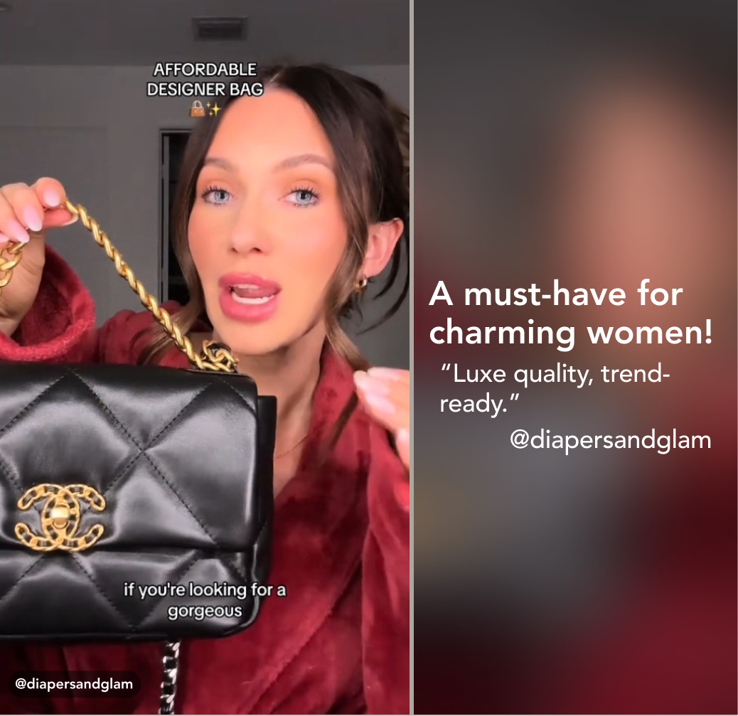 CC Inspired Calfskin Quilted Large CC Inspired 19 Flap Black -Golden - Bag - Gorchic - $121.99