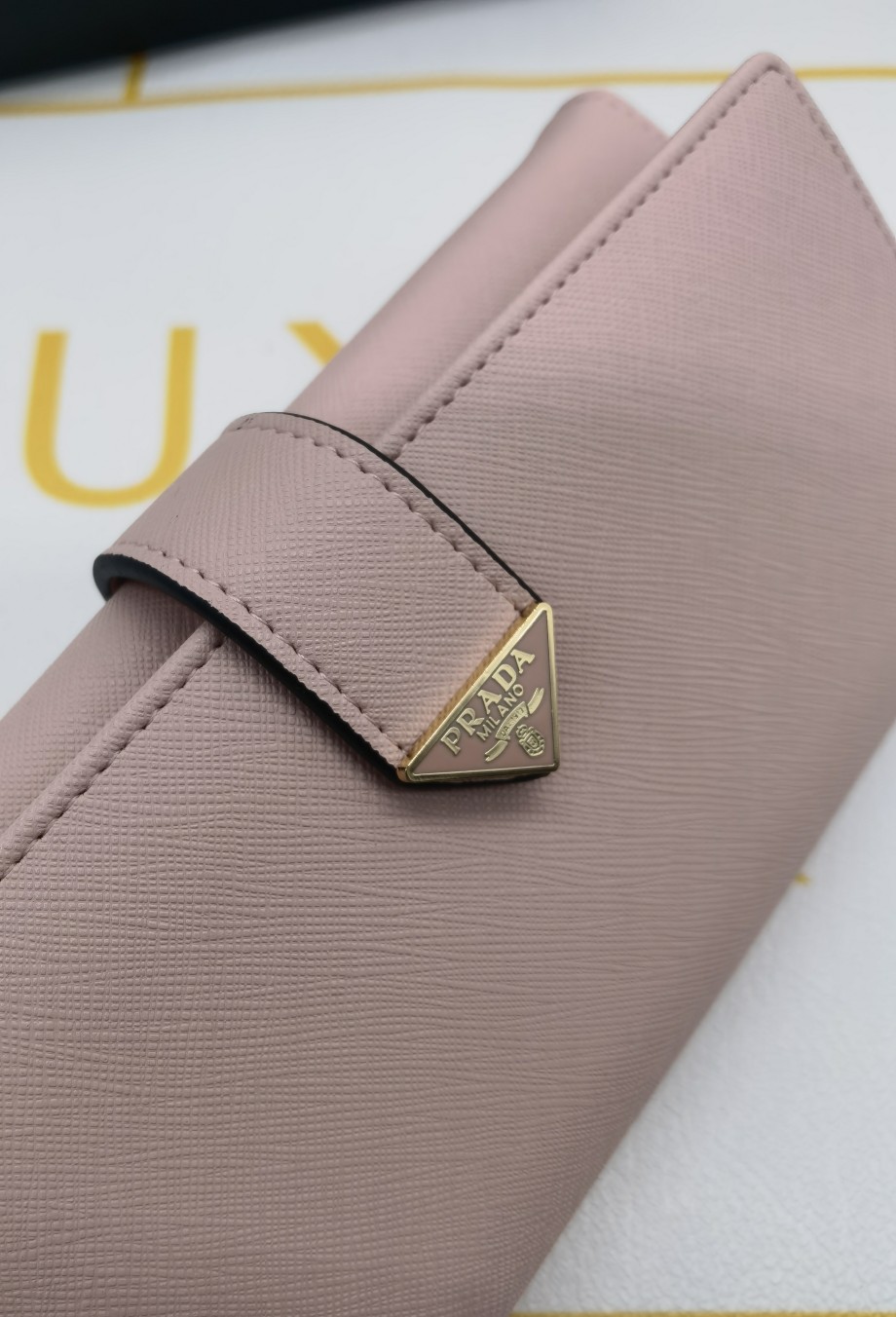 Saffiano texture Saffiano Leather Long Wallet- Pink Wallet - Gorchic - $65.99