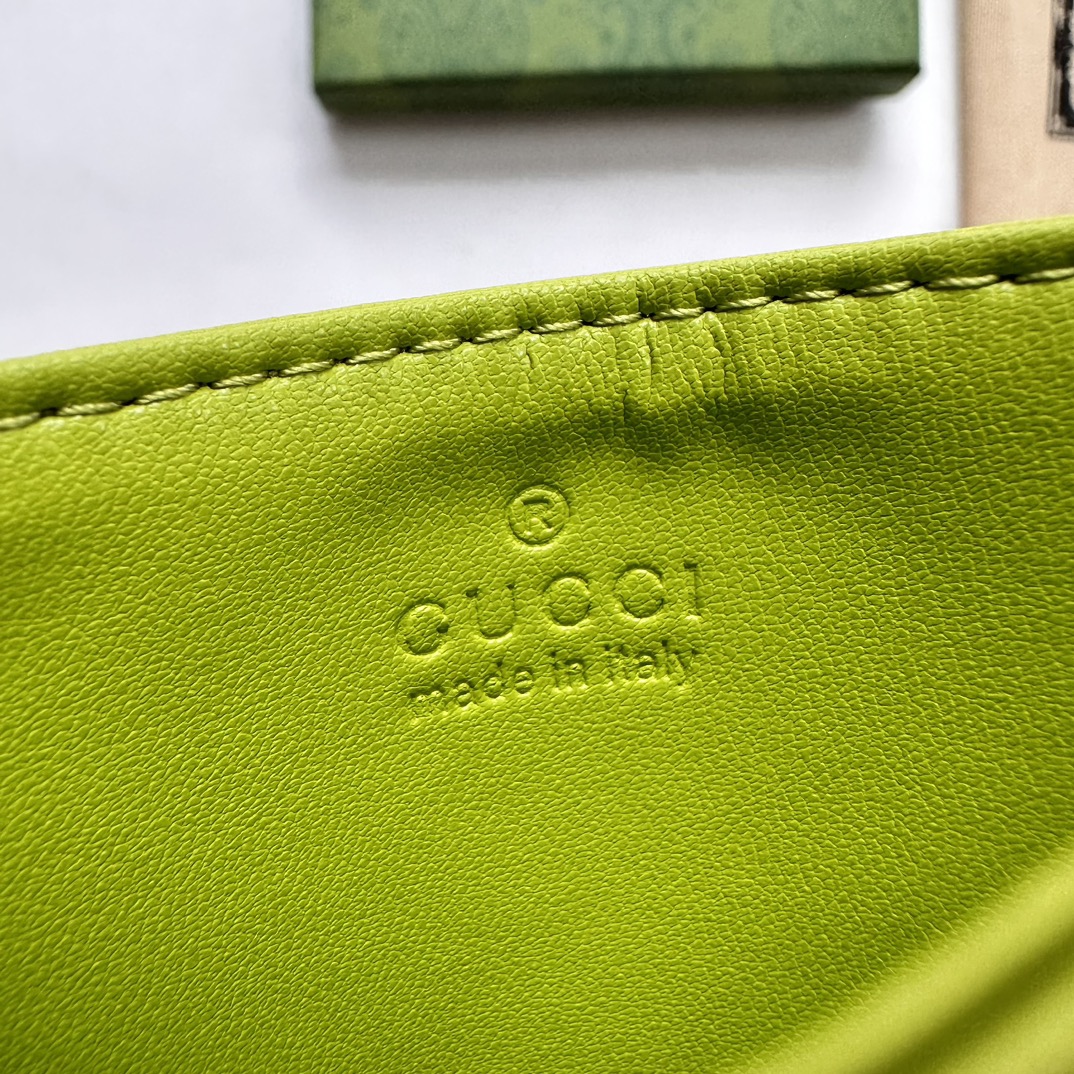 Double-G GG Marmont card case green leather-wallet - Gorchic - $39.99