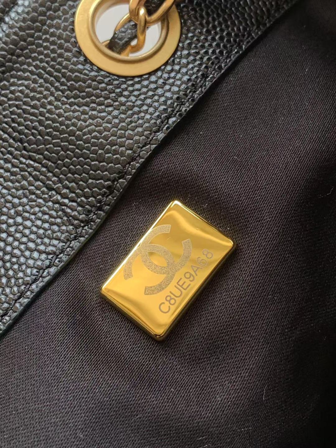 CC Inspired 25 Small Handbag Grained Calfskin & Gold-Tone Metal Black -Bag - Gorchic - $152.99