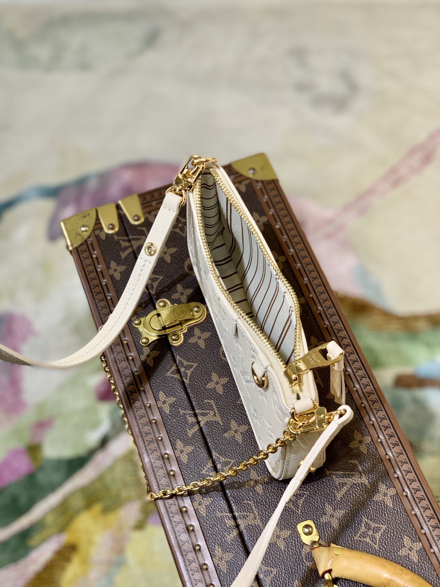 Designer Monogram Easy Pouch On Strap Handbag White -Bag - Gorchic - $129.99