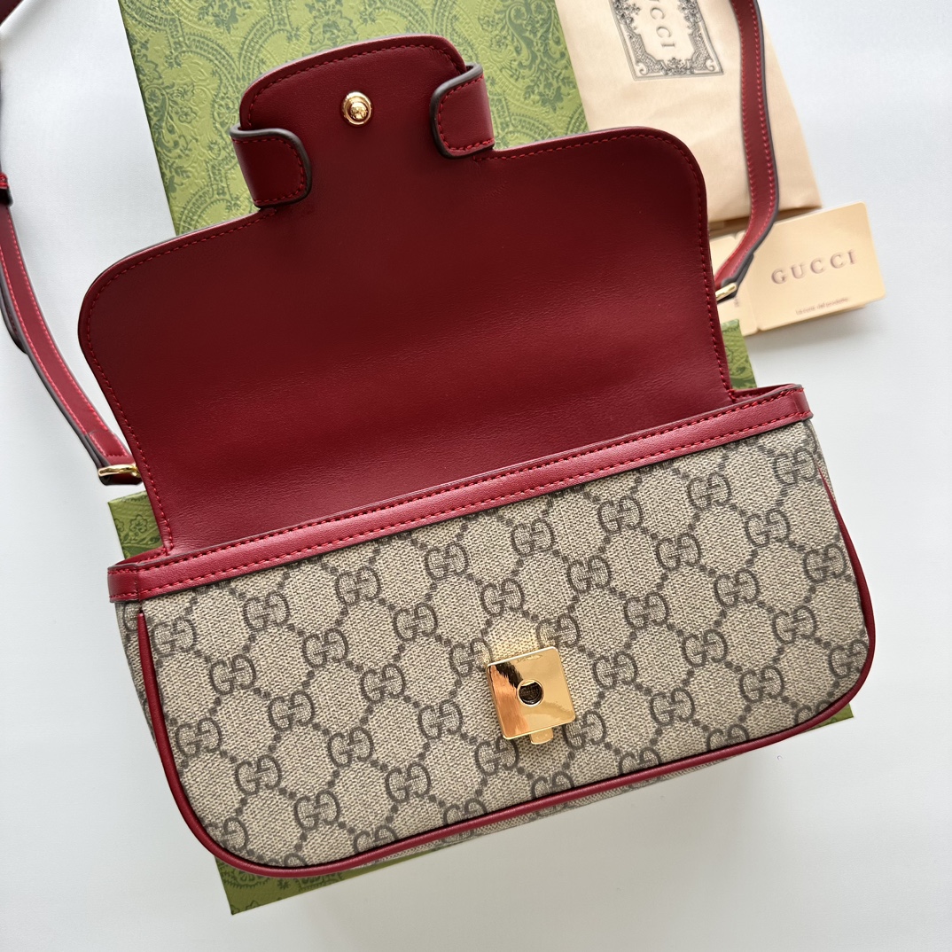 Double-G Horsebit 1955 Small Red Shoulder Bag - Gorchic - $121.99