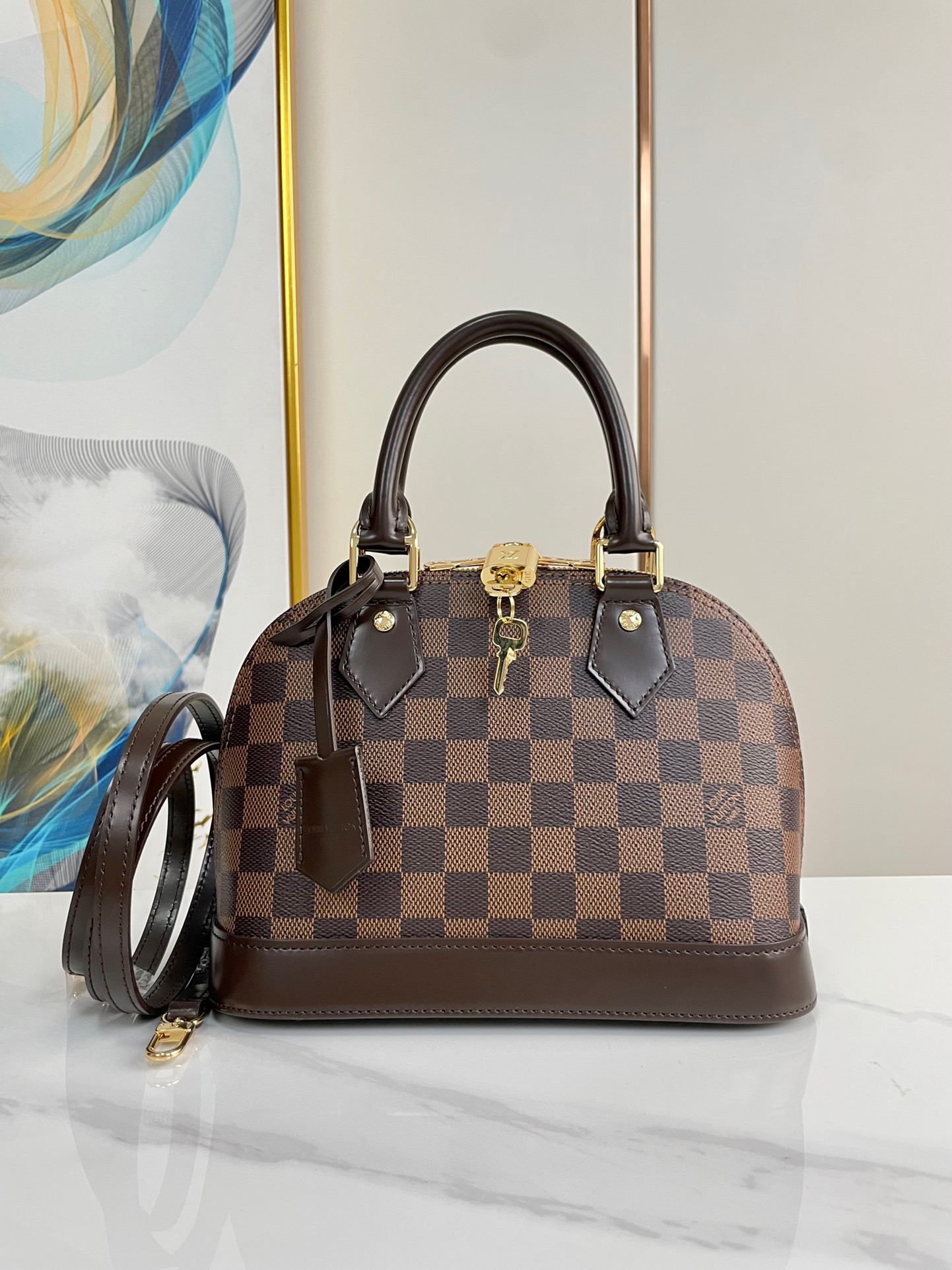 Designer Monogram Alma BB 2way bag Damier Ebene - Bag - Gorchic - $146.99