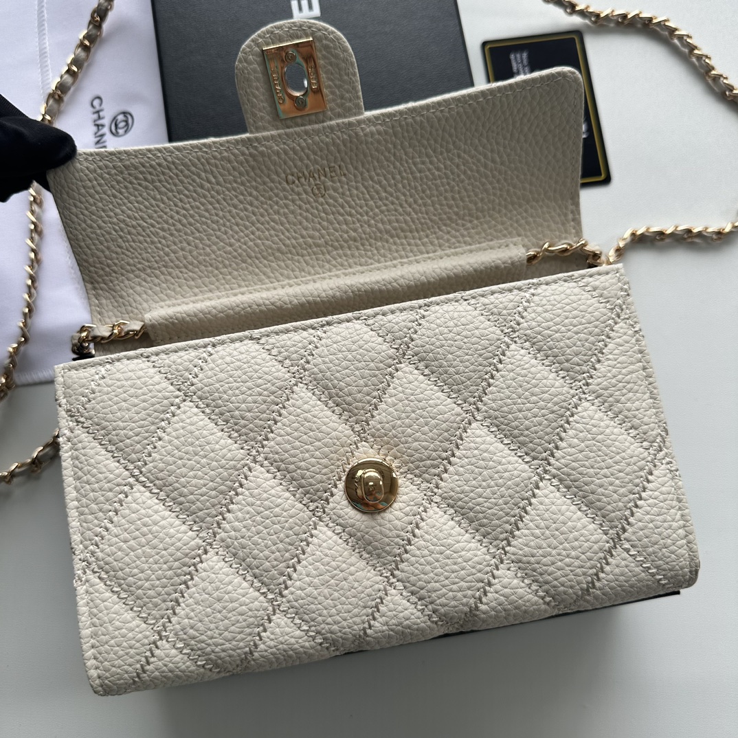 CC Inspired Chain Shoulder Crossbody Small Bag - Rice White Bag - Gorchic - $101.99