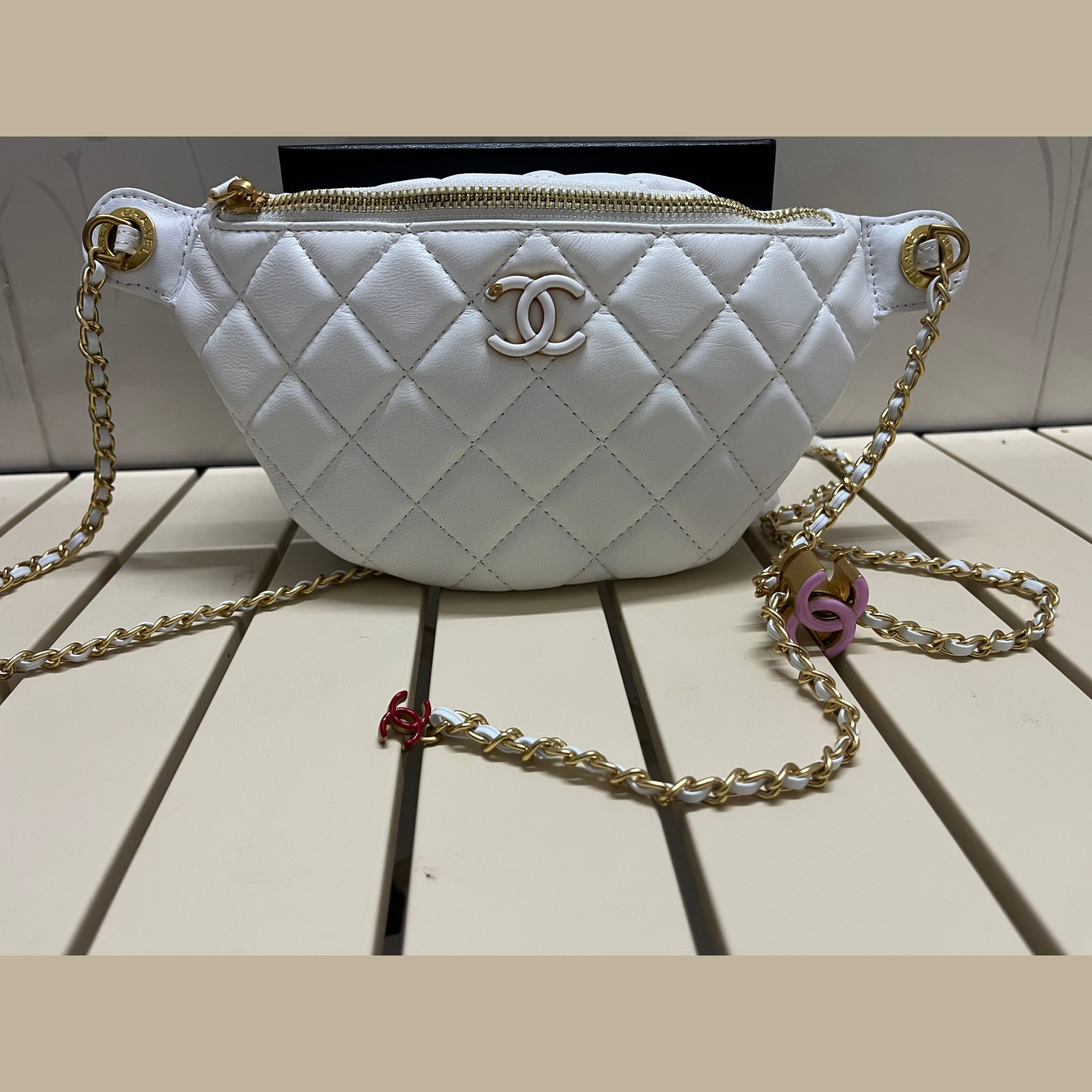CC Inspired Waist Bag 24A-White - Bag - Gorchic - $129.99