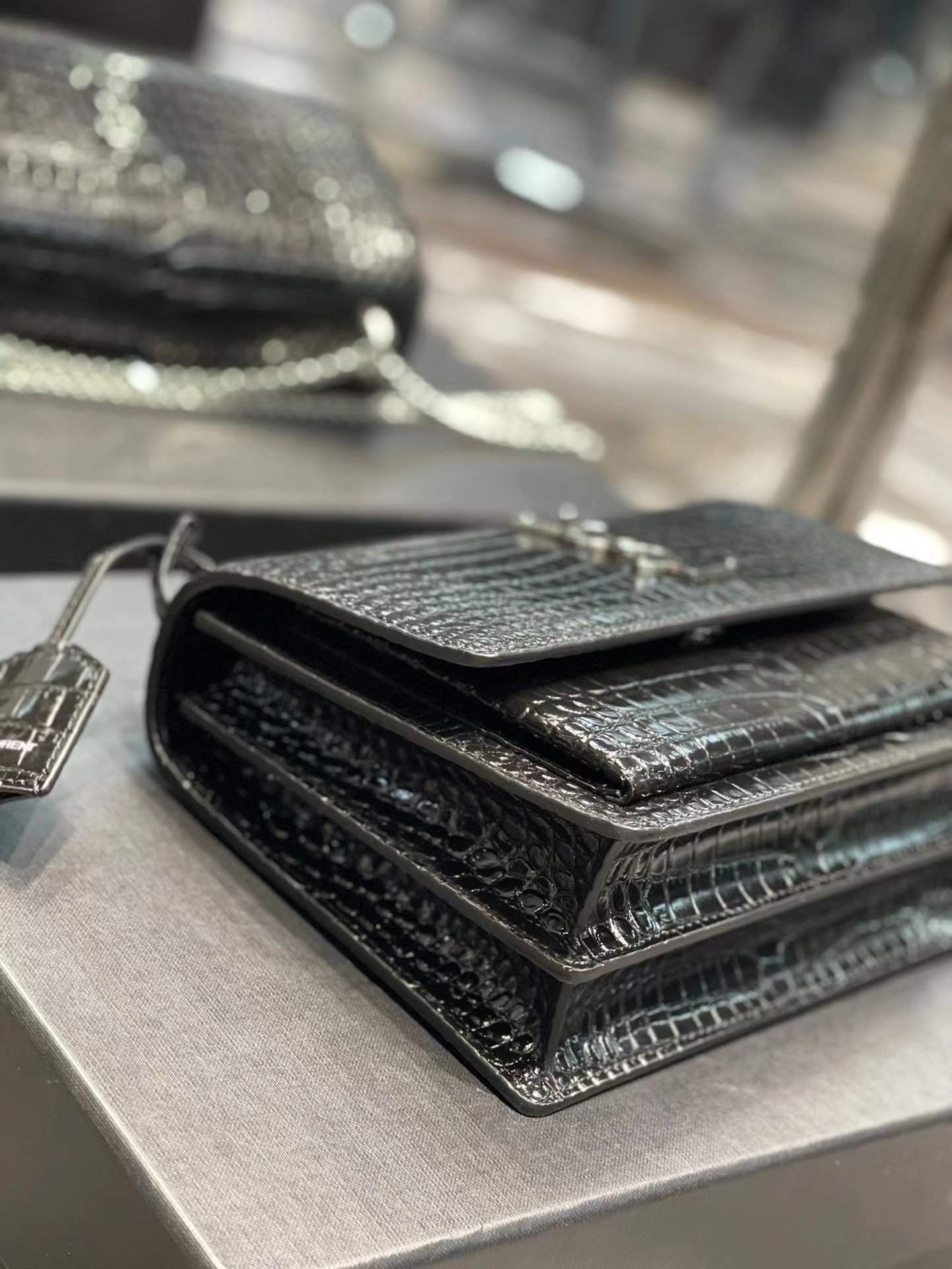 Fashion Black Embossed Leather Shoulder Bag - Gorchic - $138.99