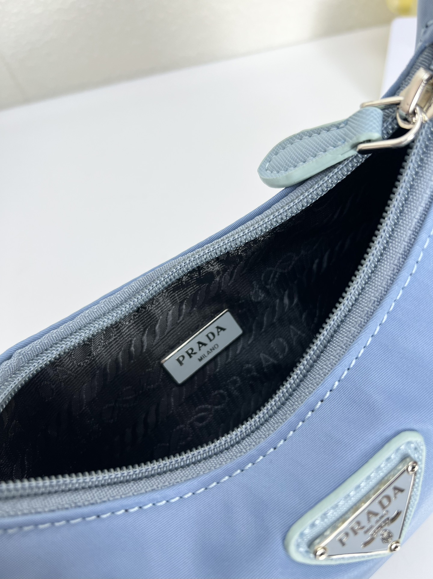 Saffiano texture Hobo Medieval Moon Bag - Blue Bag - Gorchic - $93.99