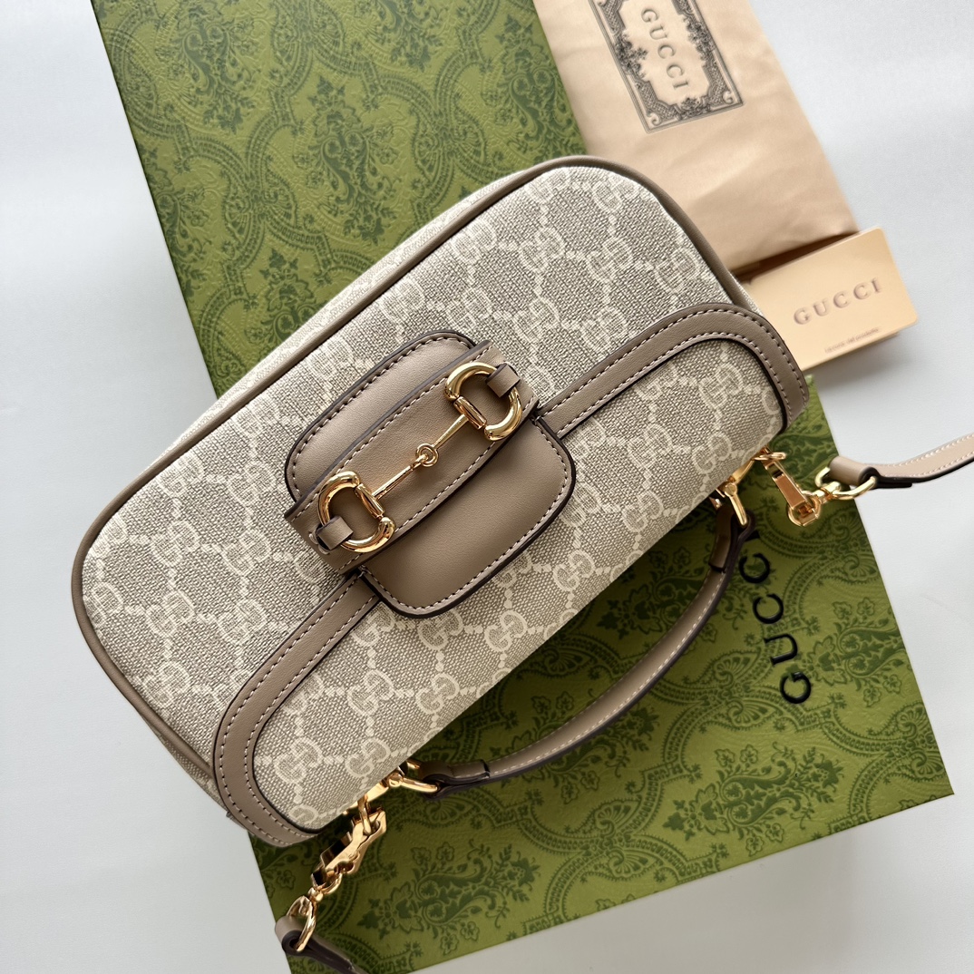 Double-G Horsebit 1955 Small Grey Shoulder Bag - Gorchic - $121.99