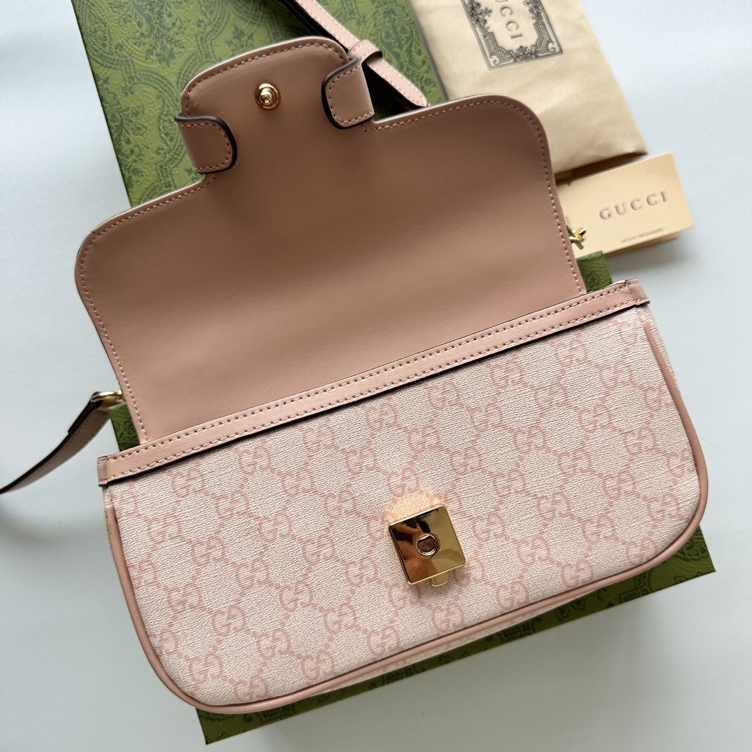 Double-G Horsebit 1955 Small Pink Shoulder Bag - Gorchic - $121.99