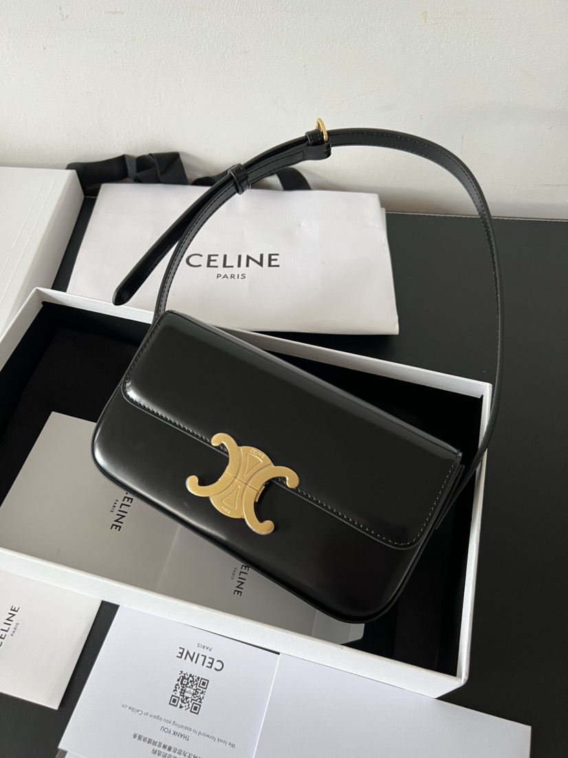 CL shoulder bag claude in shiny calfskin black - Bag - Gorchic - $118.99