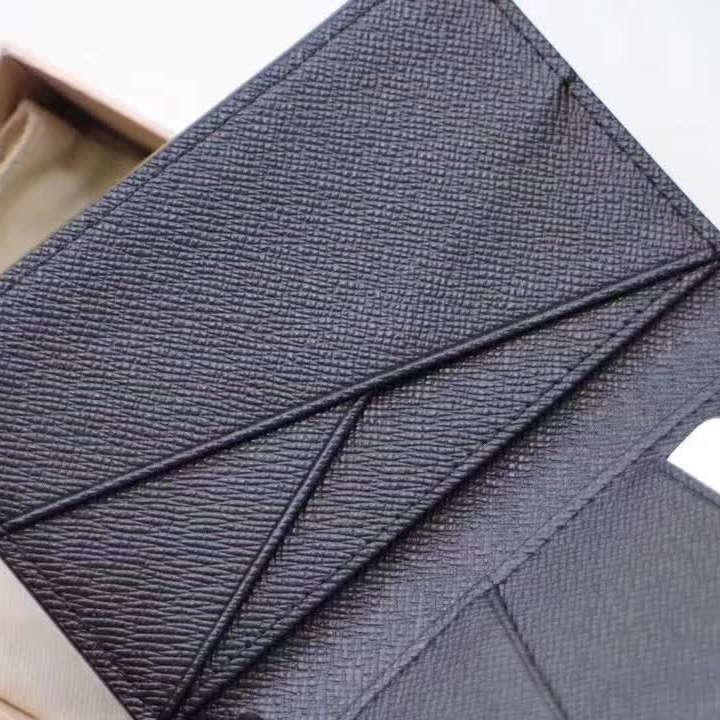 Designer Monogram Card Case Black Wallet - Gorchic - $110.99