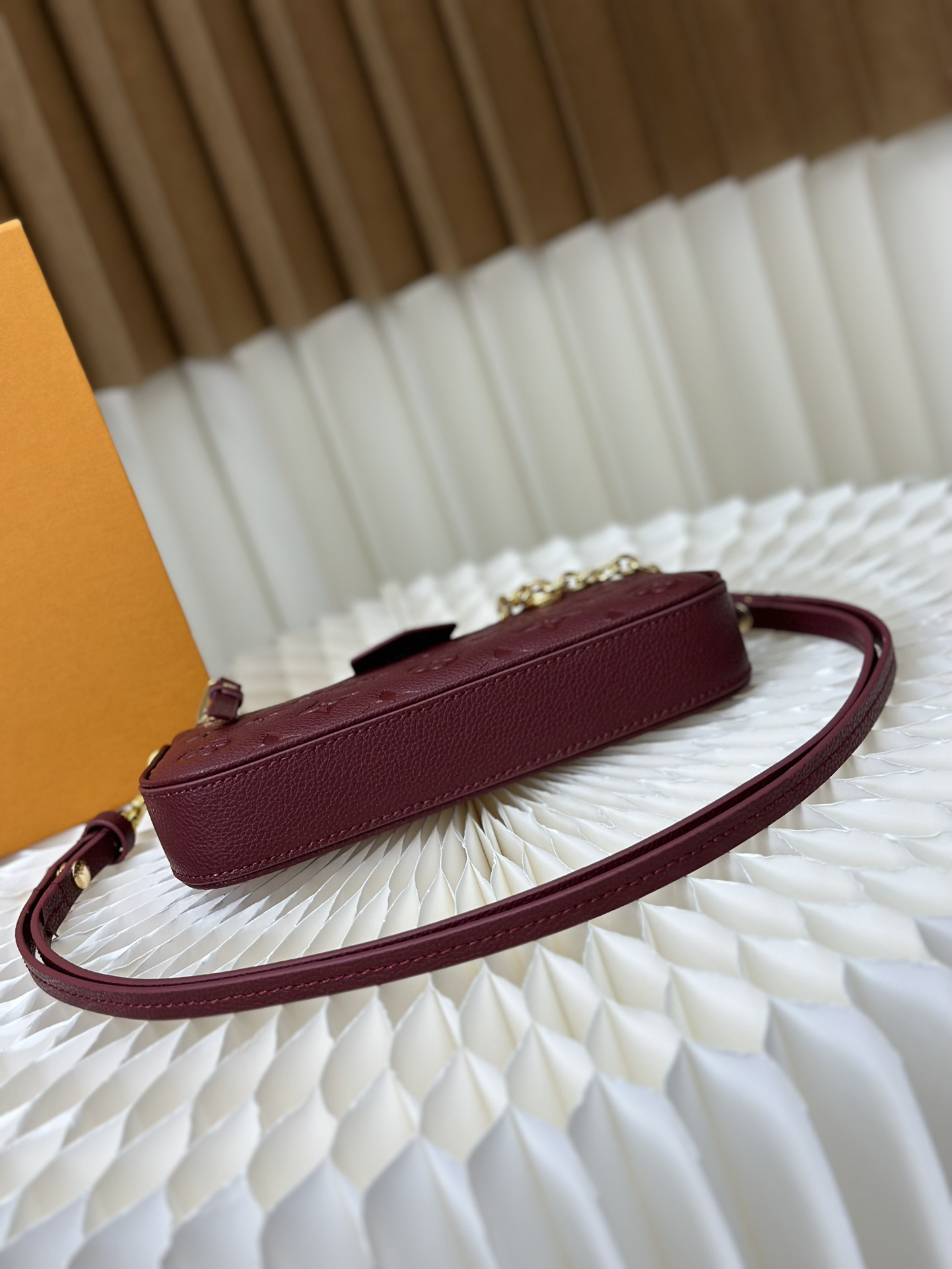 Designer Monogram Easy Pouch On Strap Handbag - Red - Gorchic - $107.99