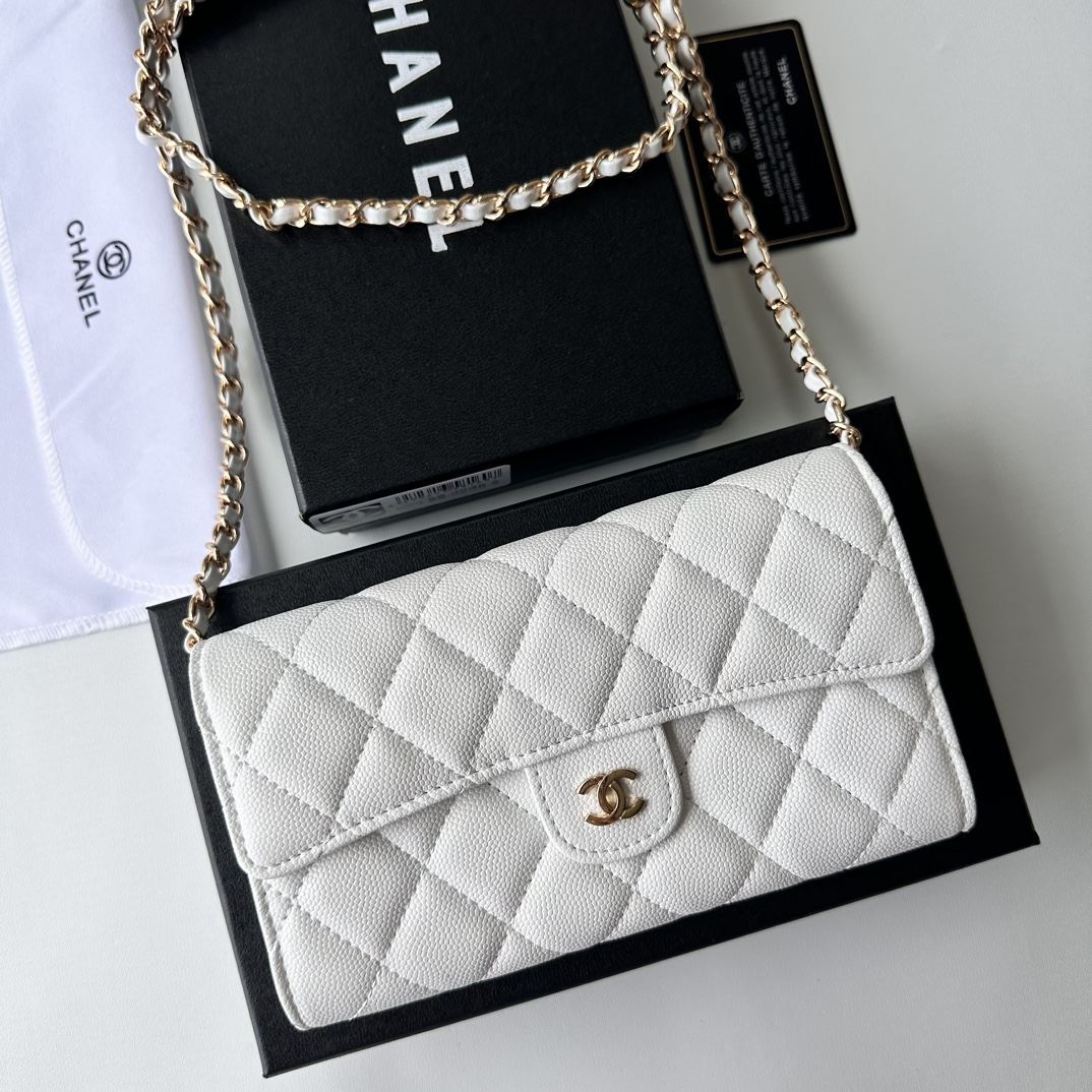 CC Inspired 23 Wallet on Chain- White Bag - Gorchic - $98.99