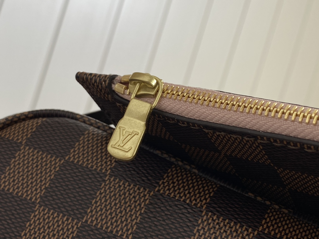 Designer Monogram  Damier Ebene Canvas Neverfull MM Rose Ballerine - Bag - Gorchic - $110.99