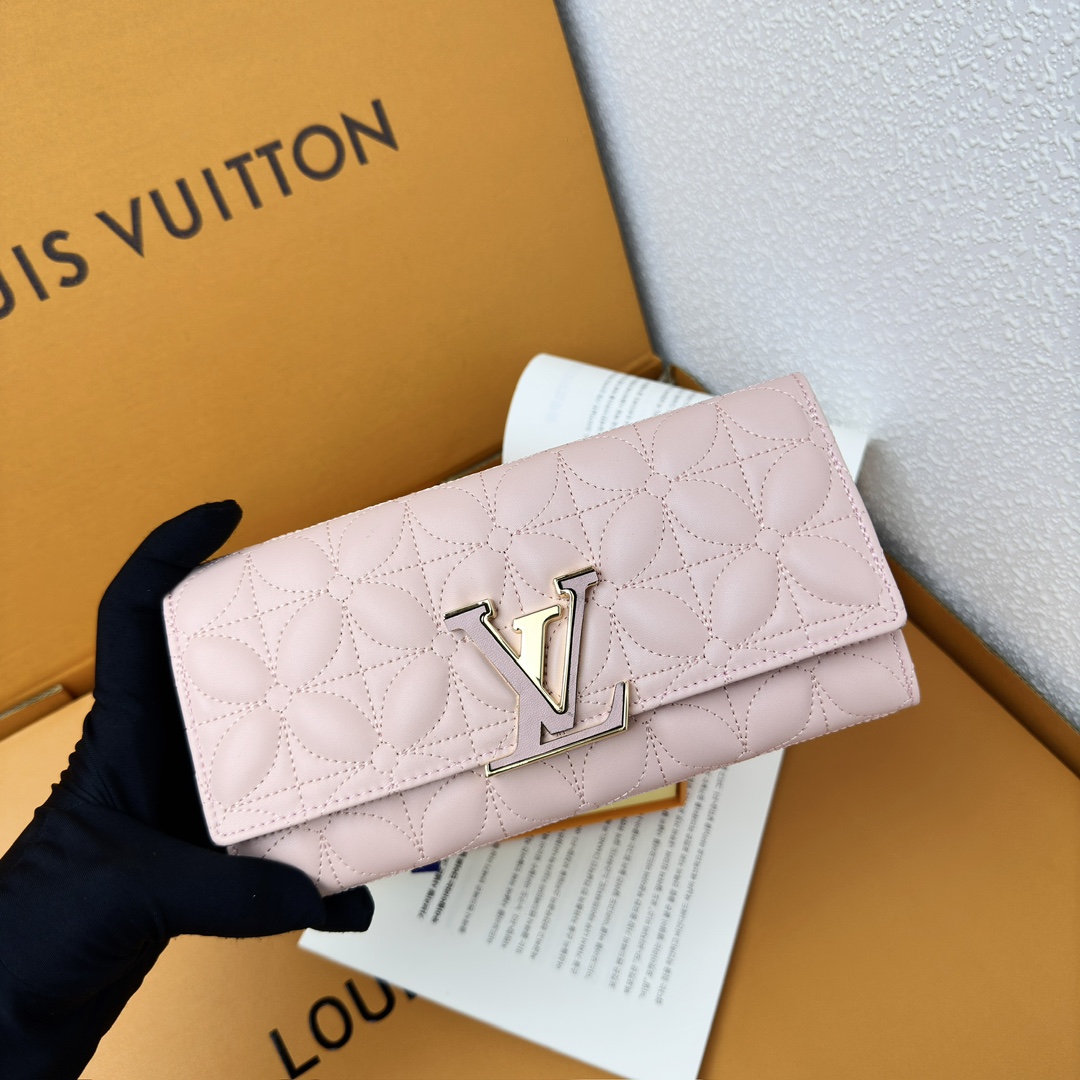 Designer Monogram Capucines Compact Maxi Pink Wallet ﻿ - Gorchic - $59.99