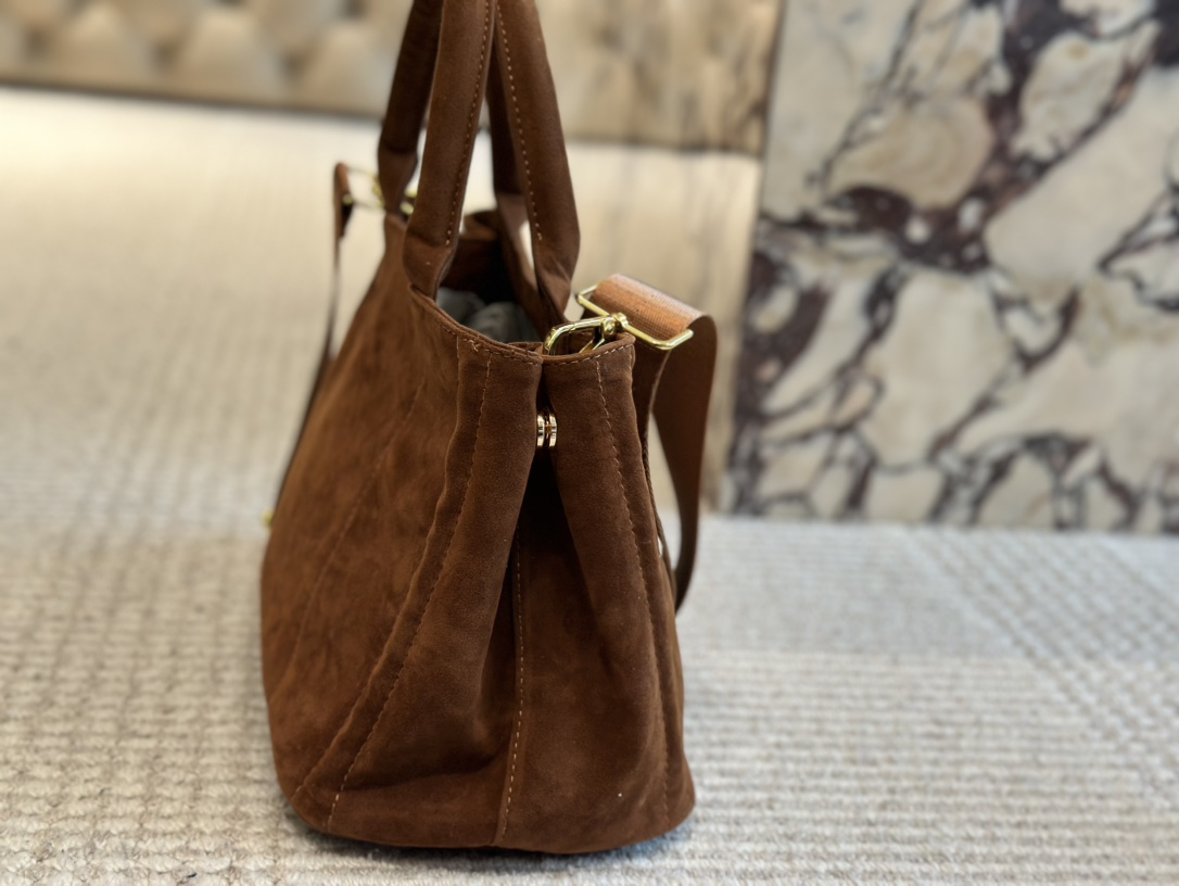 Saffiano texture Suede Triangle Label Classic Bag - Gorchic - $134.99