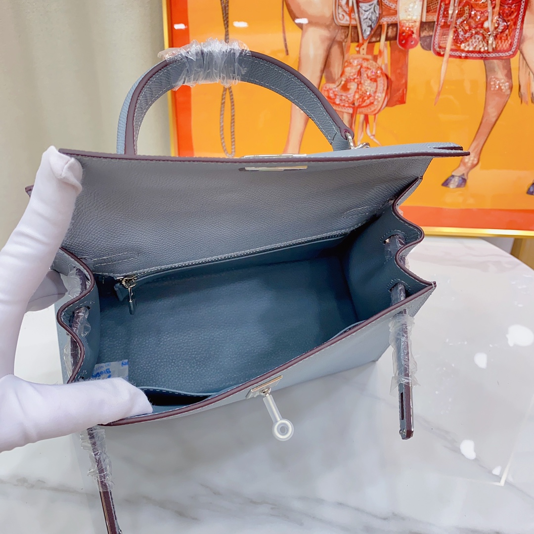 H-Inspired Kelly Haze Blue Silver Hardware - Bag - Gorchic - $156.99