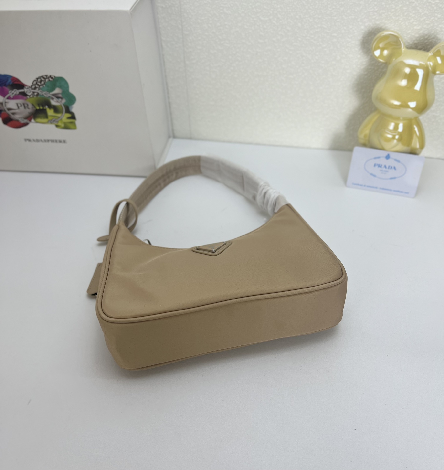 Saffiano texture Hobo Medieval Moon Bag - Khaki Bag - Gorchic - $93.99