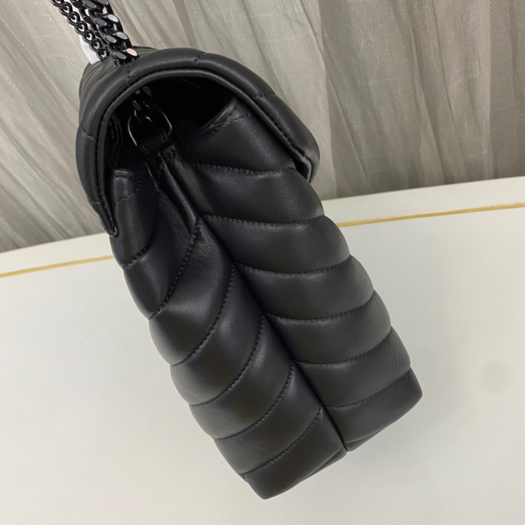 Lady Designer Loulou medium quilted leather shoulder bag black - Bag - Gorchic - $132.99