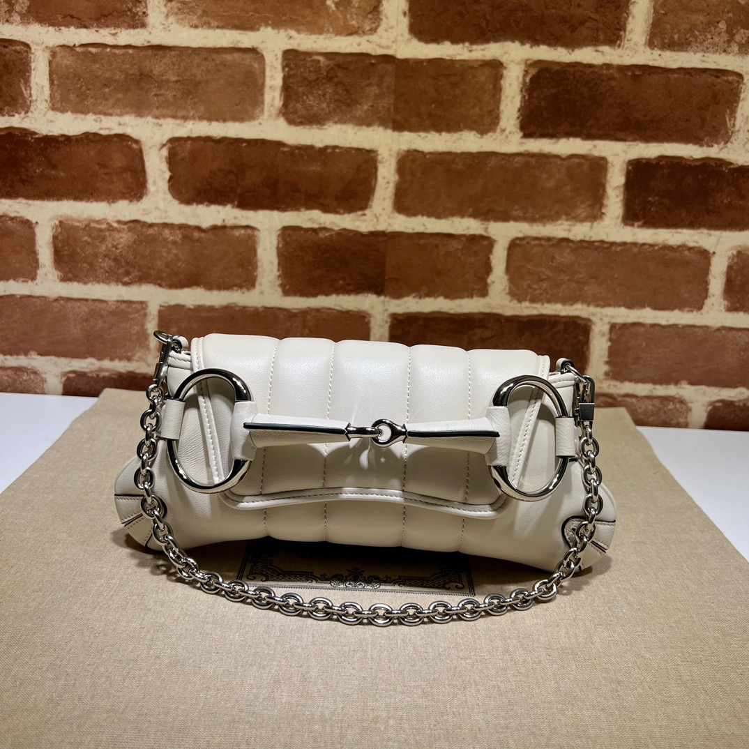 Double-G Horsebit Chain Small Shoulder Bag White - Bag - Gorchic - $110.99