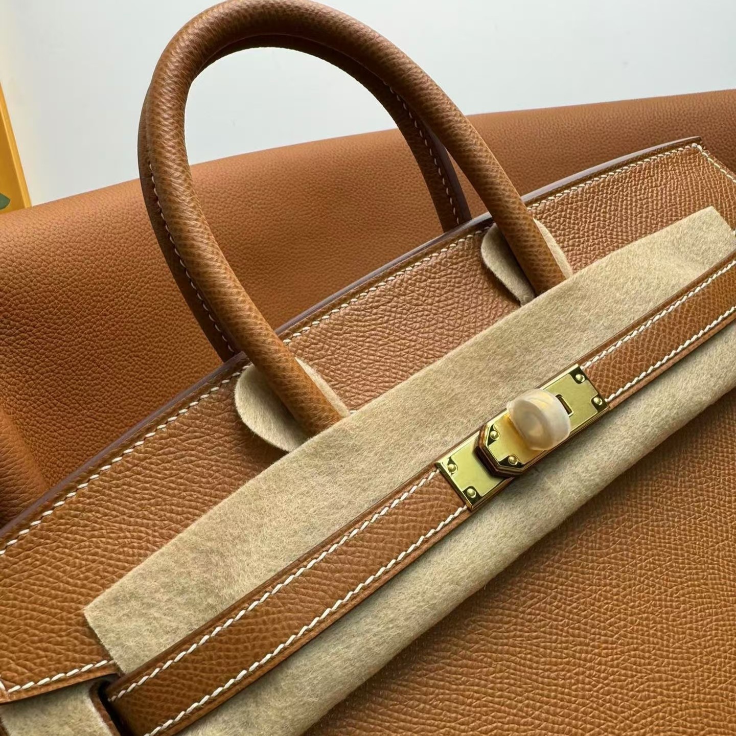 H-Inspired Birkin Brown Epsom Sellier Gold Hardware - Handbag - Gorchic - $161.99