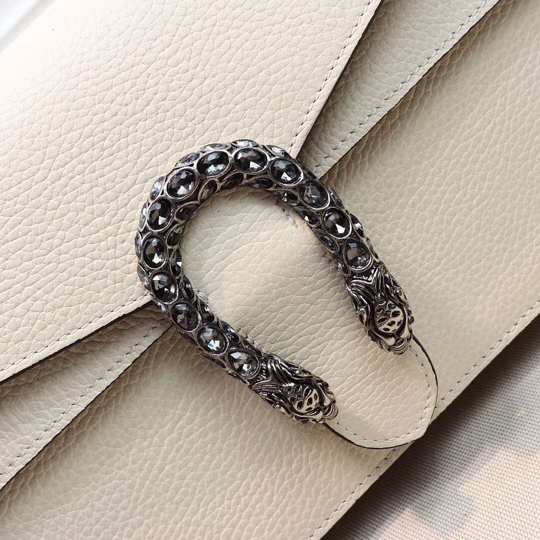 Double-G DIONYSUS White Leather Shoulder Bag - Gorchic - $106.99