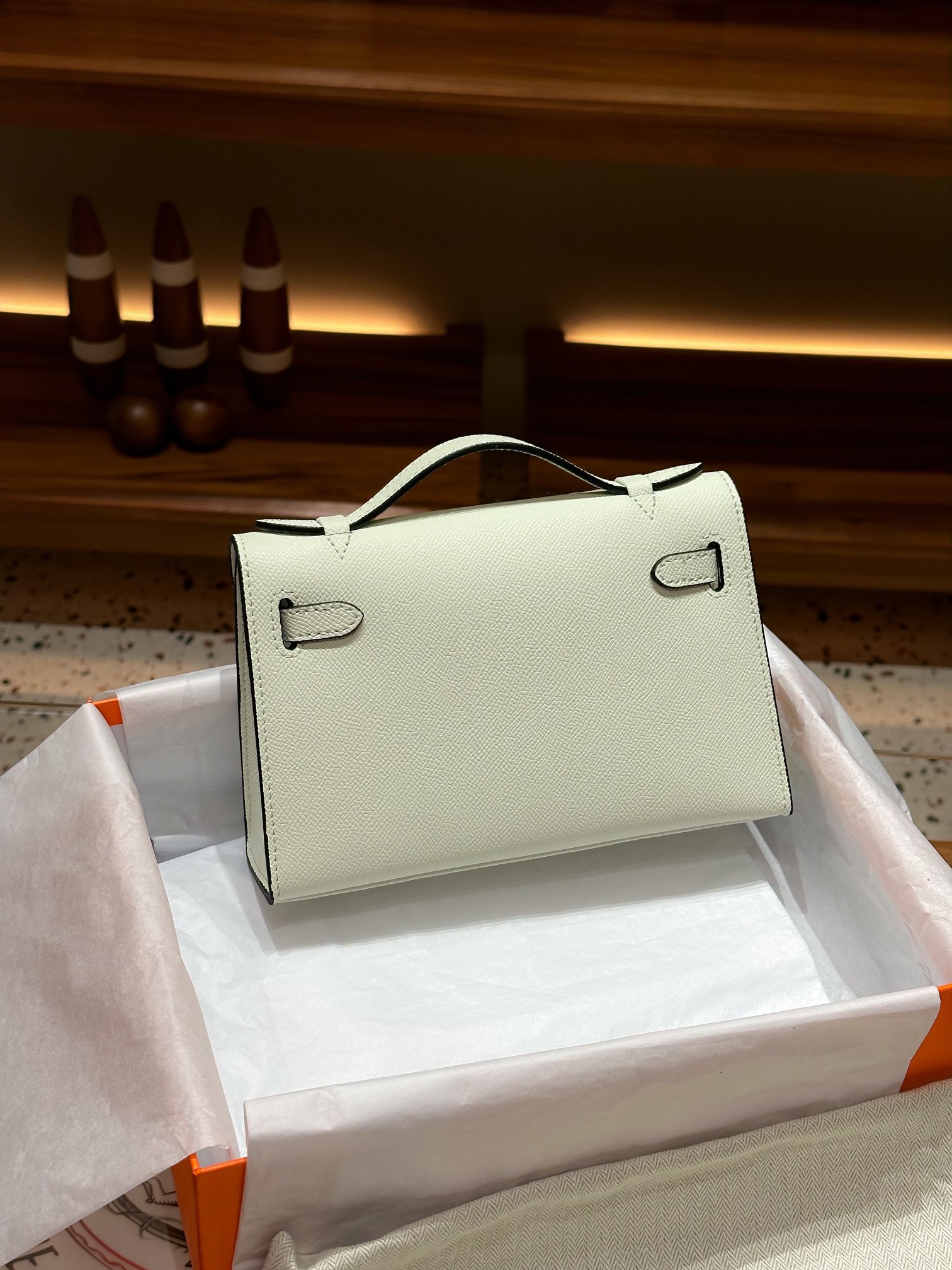 H-Inspired Kelly Mini 1st Kelly Pochette Generation Epsom Palm Leather-Bubble Green - Gorchic - $143.99