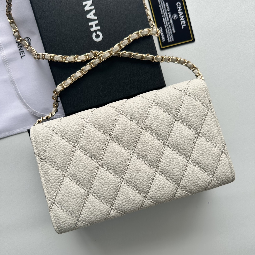 CC Inspired Chain Shoulder Crossbody Small Bag - Rice White Bag - Gorchic - $101.99