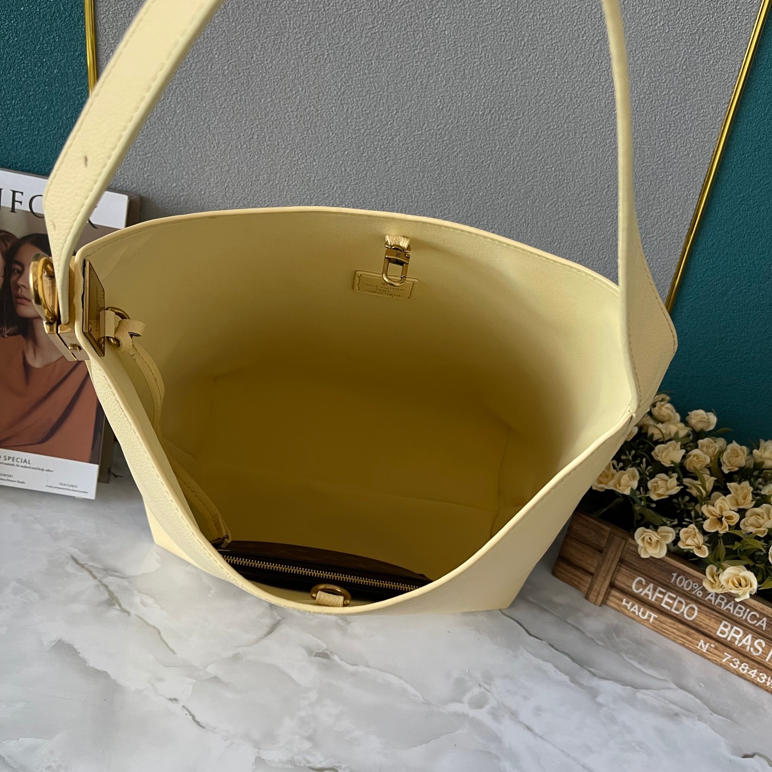Designer Monogram  Low Key Hobo MM Bag in Yellow - Bag - Gorchic - $138.99
