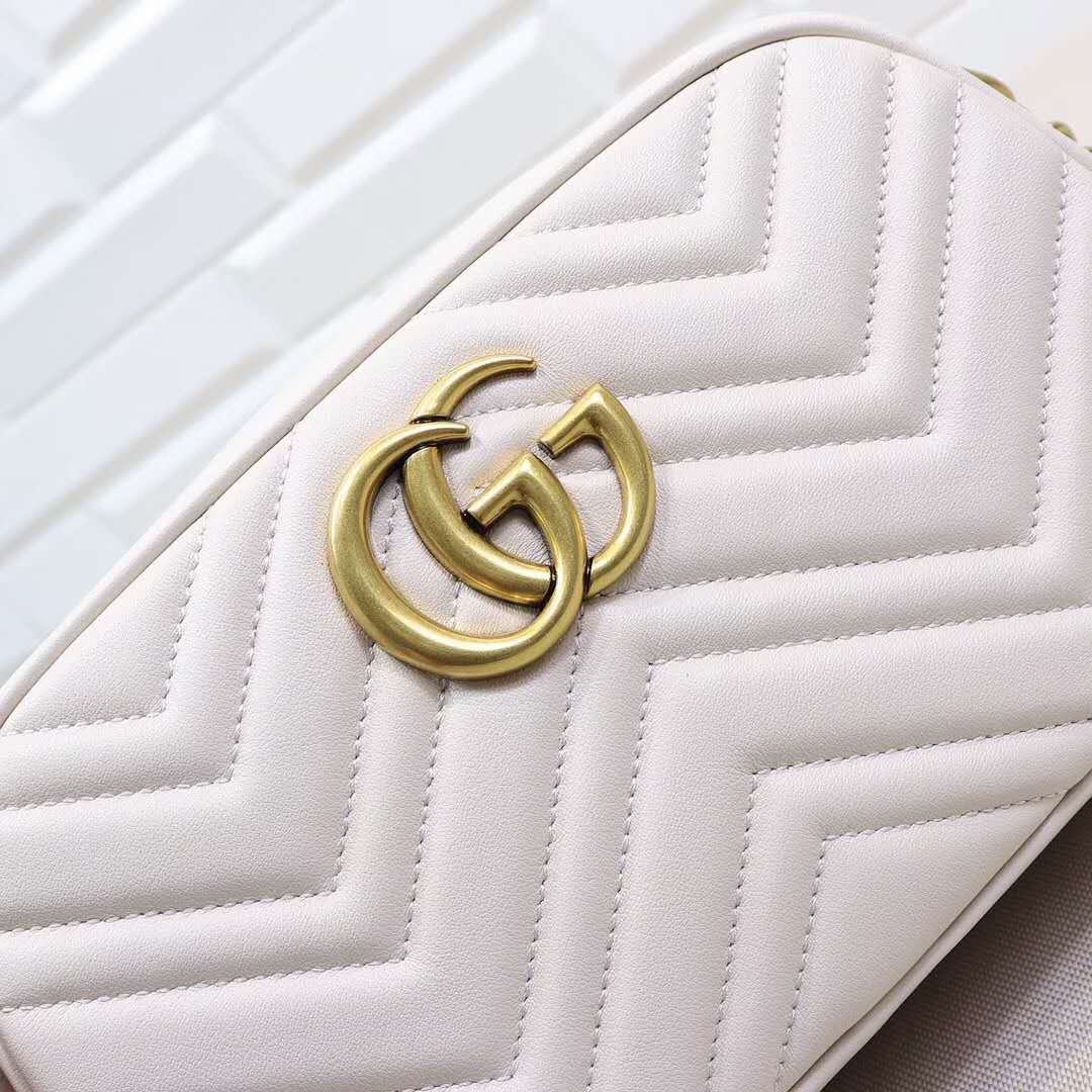 Double-G Calfskin Matelasse GG Marmont Chain Shoulder Bag - Gorchic - $117.99