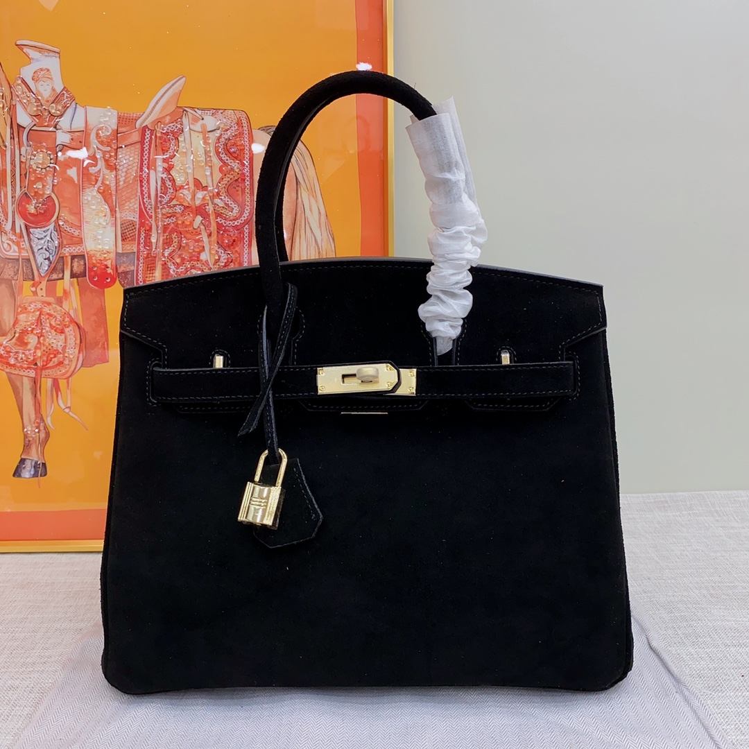 H-Inspired Birkin Bag Doblis Bag Golden Hardware-Black Bag - Gorchic - $181.99