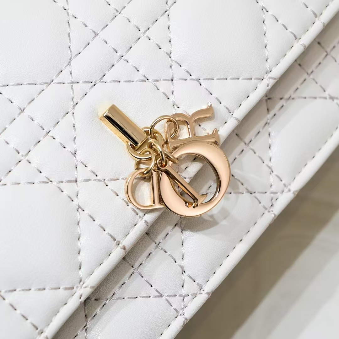 D Inspired Mini Bag Latte Cannage Lambskin - Gorchic - $142.99