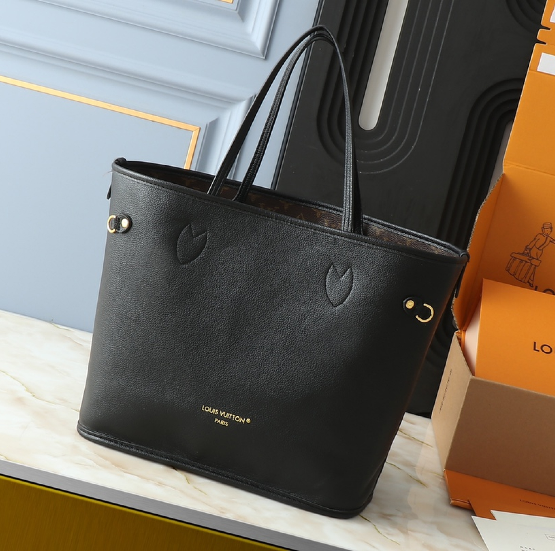 Designer Monogram Neverfull Black Medium Handbag - Bag - Gorchic - $124.99