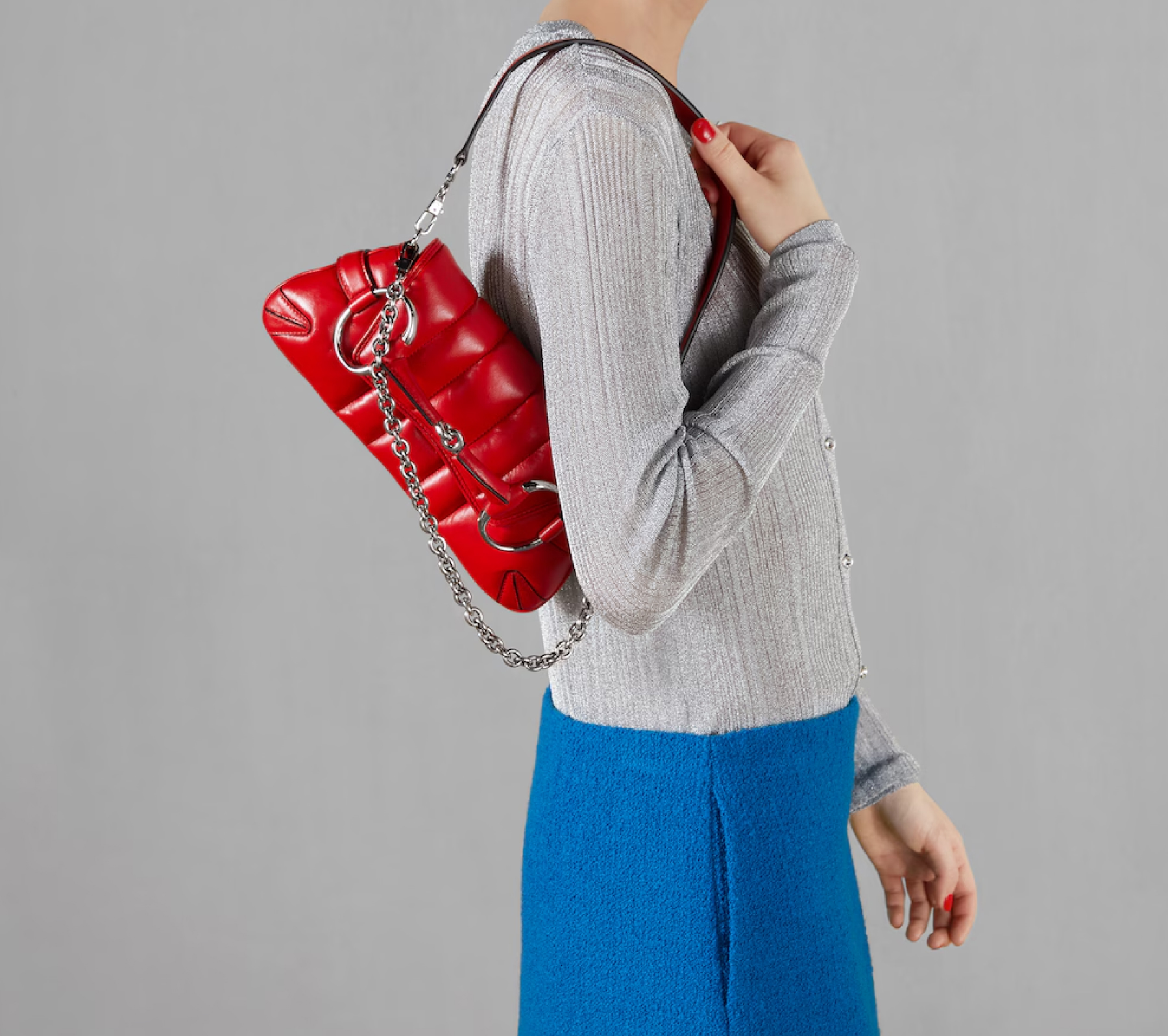 Double-G Horsebit Chain Small Shoulder Bag Red - Bag - Gorchic - $110.99