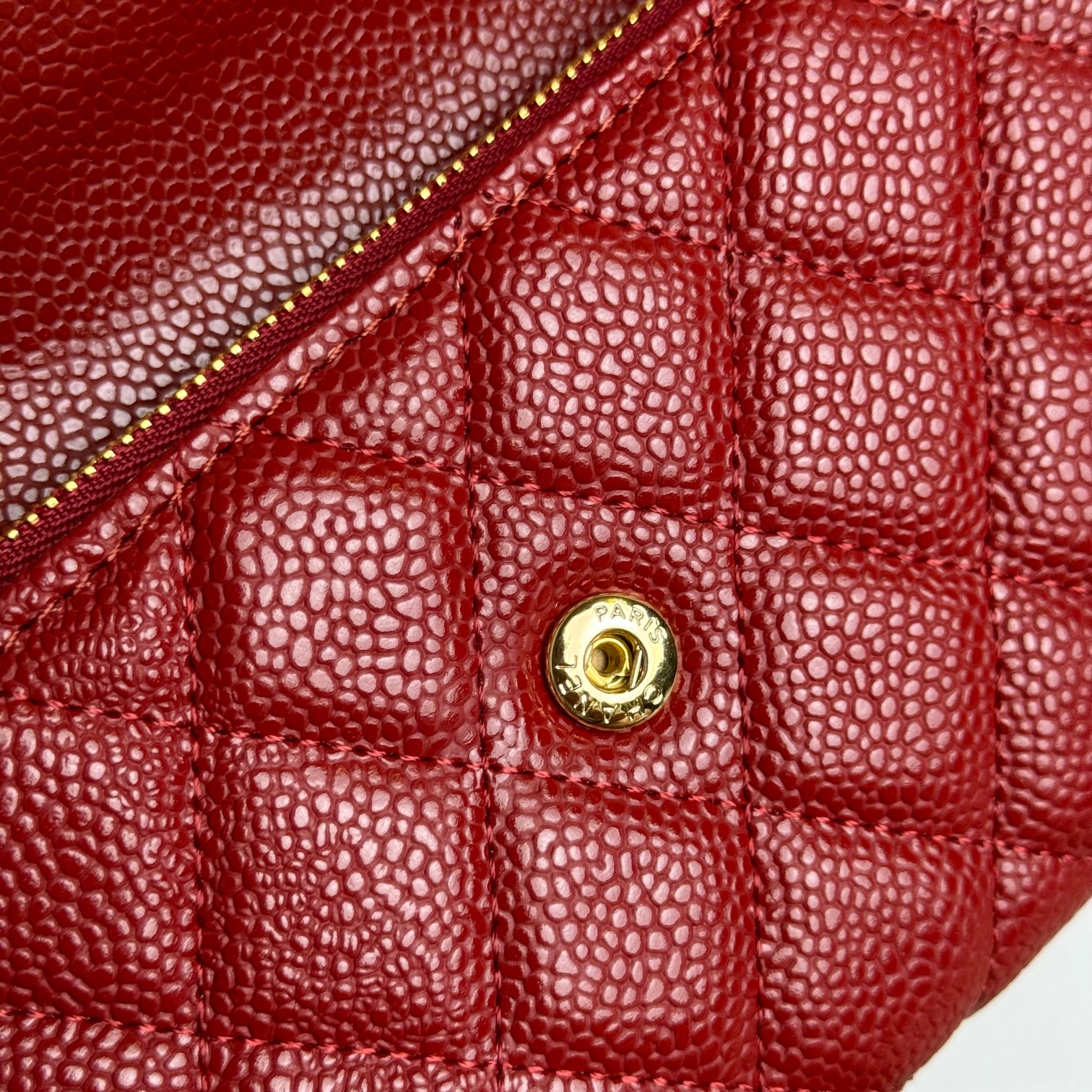 CC Inspired Counterfeit Caviar Leather Wallet-Red Wallet - Gorchic - $59.99