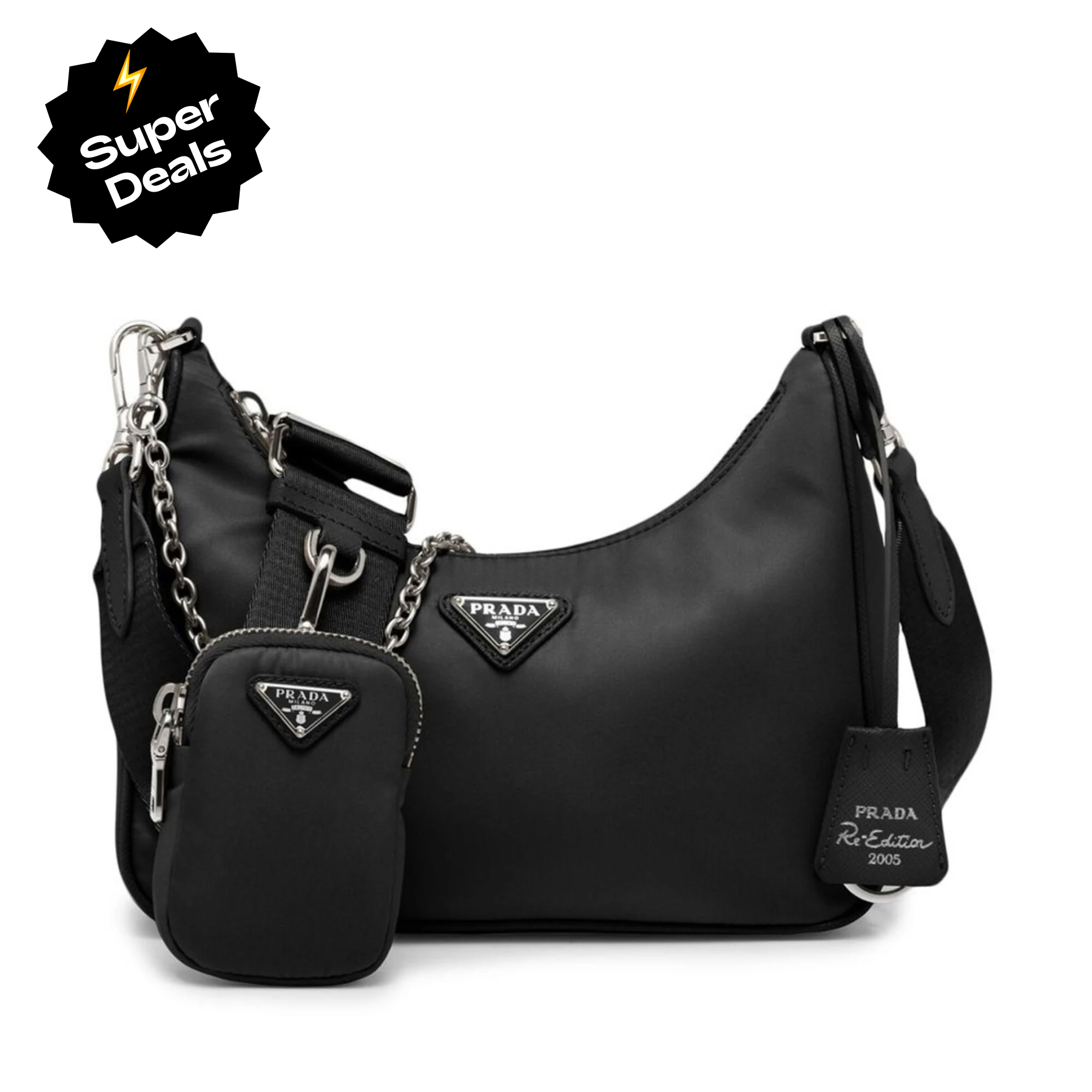 Saffiano texture Re-Edition 2005 Re-Nylon shoulder bag - Gorchic - $99.99