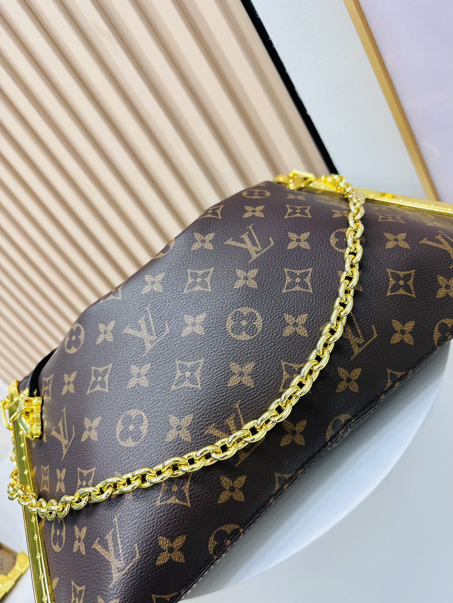 Designer Monogram Lucky Trunk Old Fashioned Brown Bag - Gorchic - $158.99