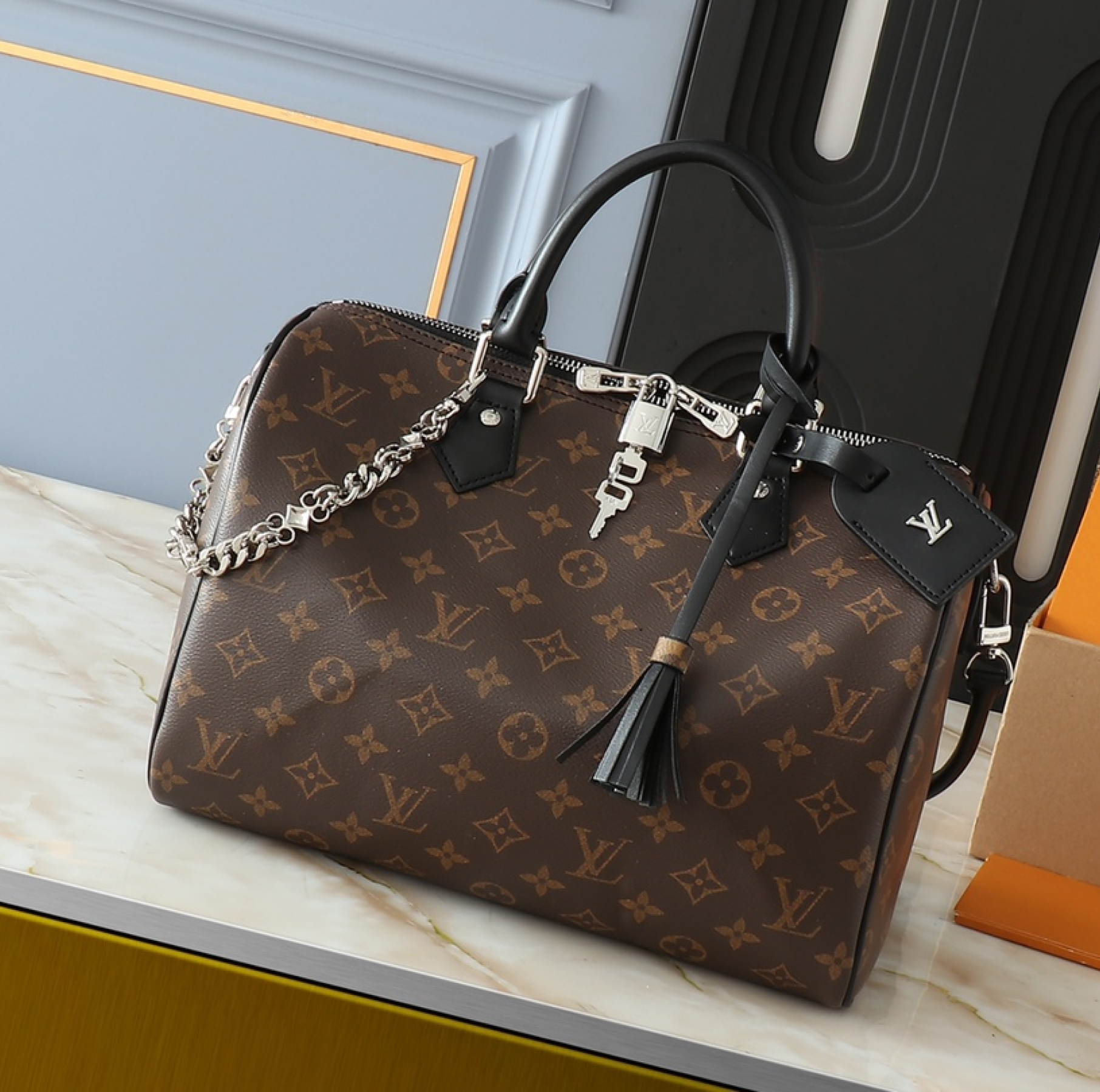 Designer Monogram Speedy Soft 30 Boho Black Handbag - Gorchic - $144.99