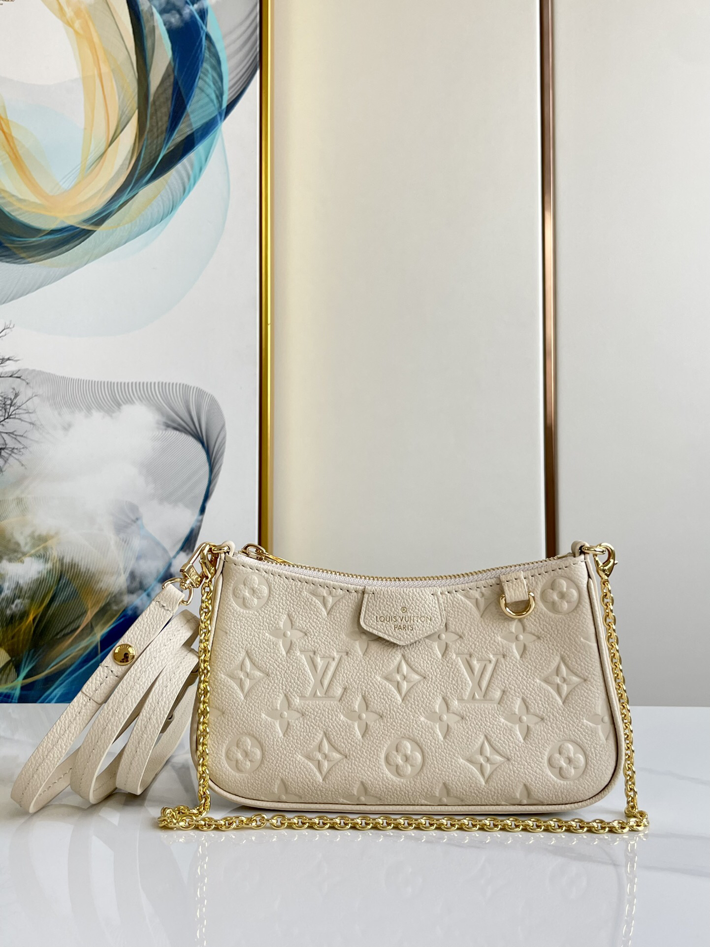 Designer Monogram Easy Pouch On Strap Handbag Cream - Bag - Gorchic - $129.99