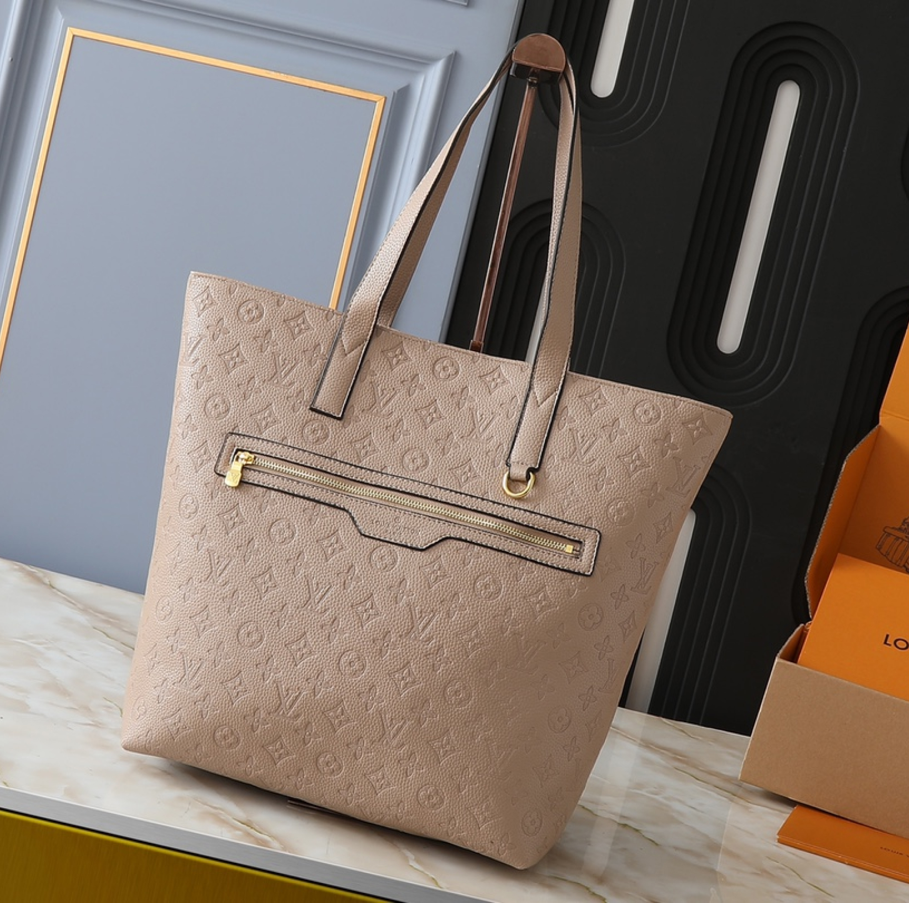 Designer Monogram Helmet Bag - Grey Bag - Gorchic - $139.99