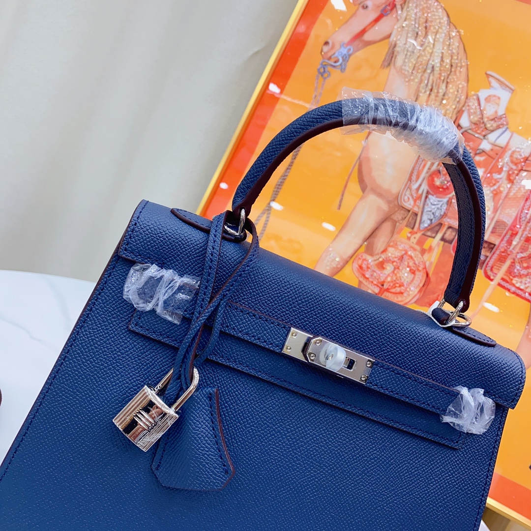 H-Inspired Kelly Haze Blue Silver Hardware - Bag - Gorchic - $156.99