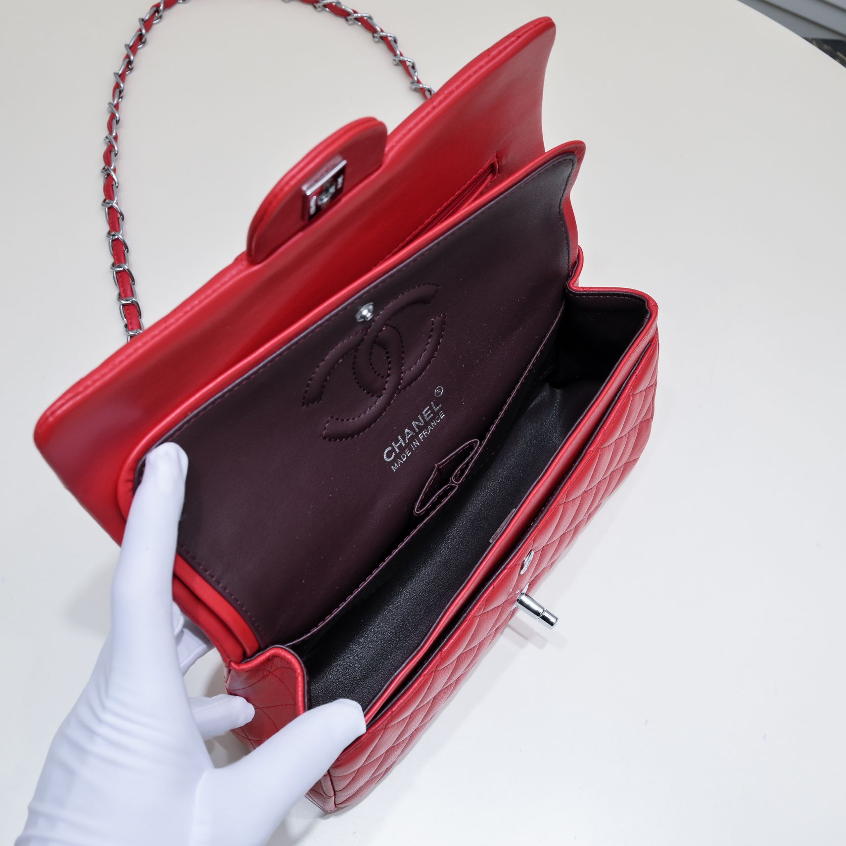 CC Inspired Classic Double Flap Bag Red Sier Hardware - Bag - Gorchic - $122.99