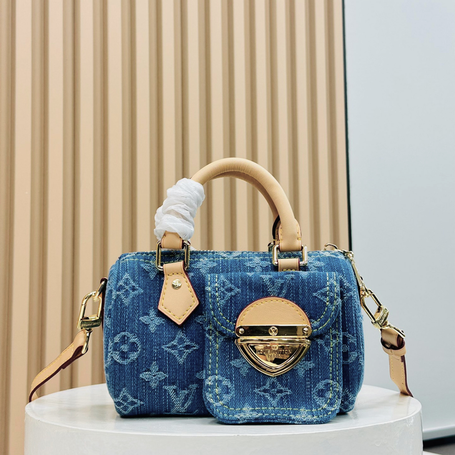 Designer Monogram Denim Nano Speedy Bag - Gorchic - $131.99