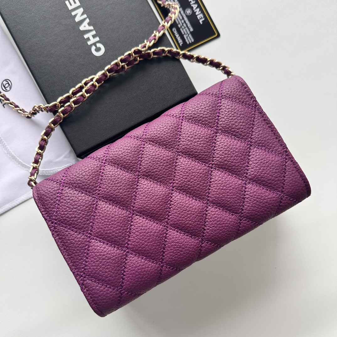 CC Inspired Chain Shoulder Crossbody Small Bag - Purple Bag - Gorchic - $101.99
