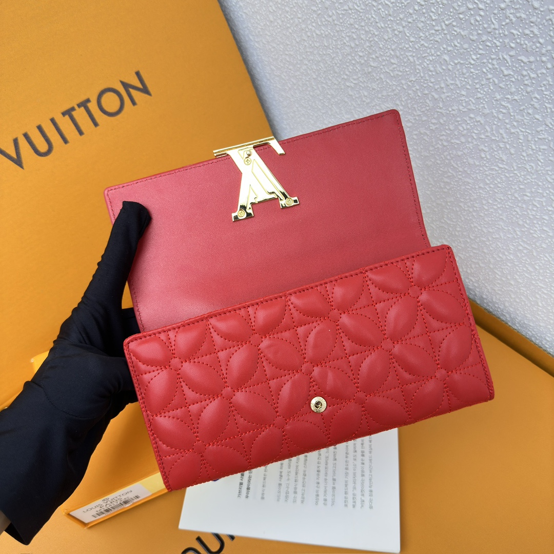 Designer Monogram Capucines Compact Maxi Red Wallet ﻿ - Gorchic - $59.99