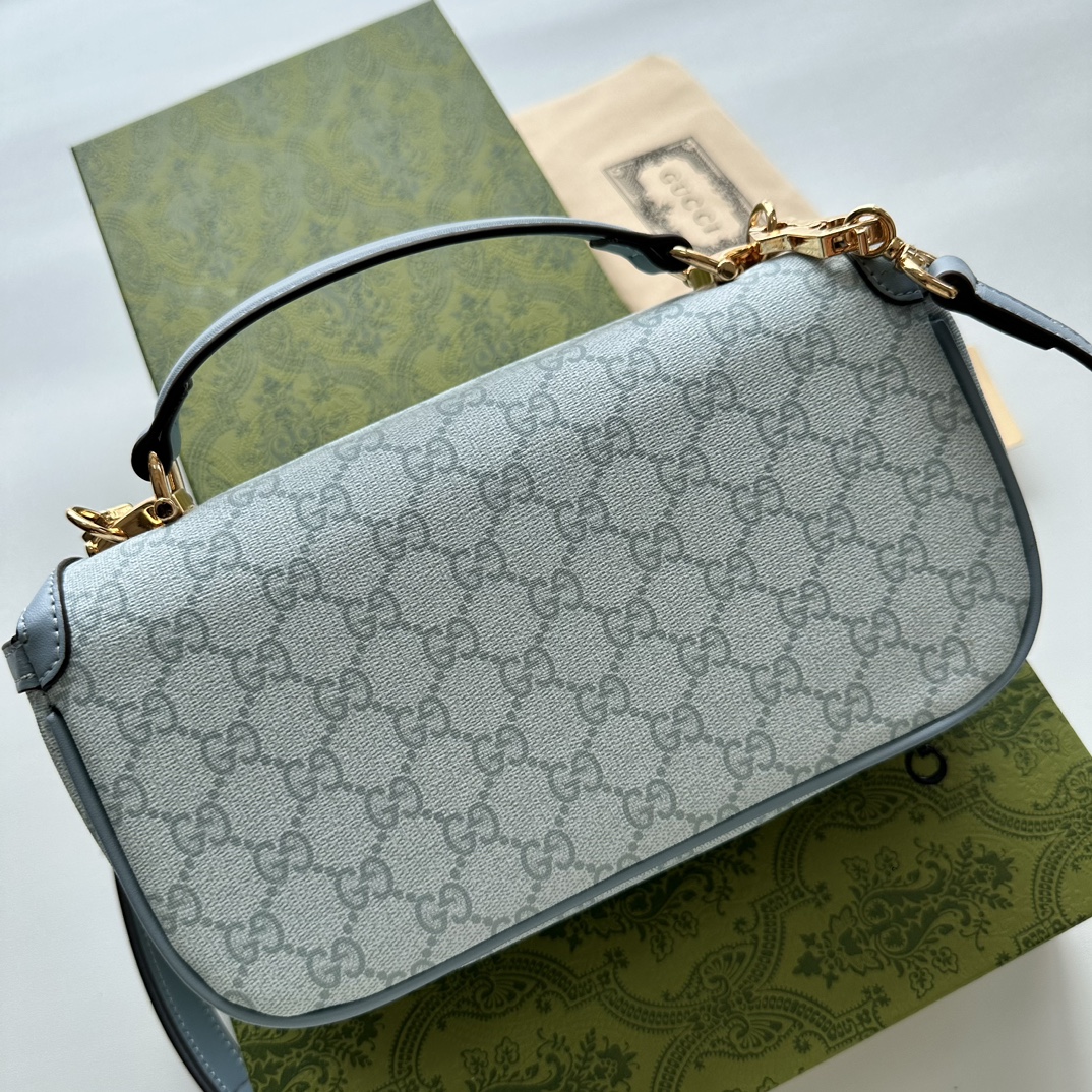 Double-G Horsebit 1955 Small Blue Shoulder Bag - Gorchic - $121.99