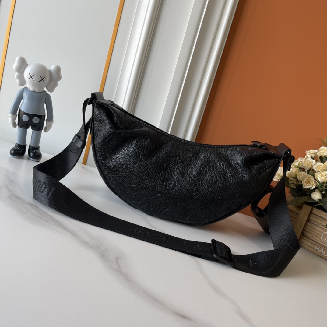 Designer Monogram Hamac Black Embossed Trumpet Handbag - Gorchic - $135.99