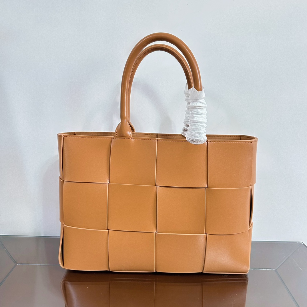 BV Medium Arco Leather Tote Bag- Brown - Bag - Gorchic - $180.99